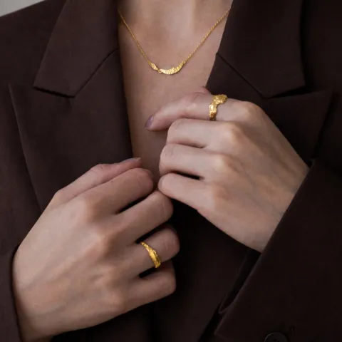 kaulaketju kullattua hopeaa - Lumé Etched