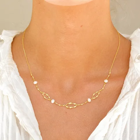 helmi kaulaketju kullattua hopeaa - Lumé Etched