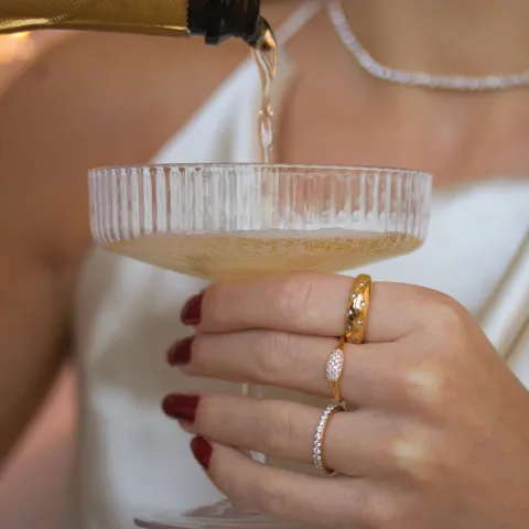 zirkoni sormus kullattua hopeaa - Lumé Illume