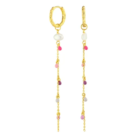 13 mm pitkät lila rengas  kullattu hopea