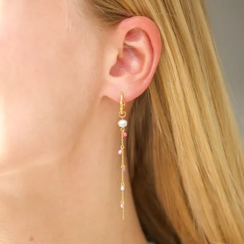 13 mm pitkät lila rengas  kullattu hopea