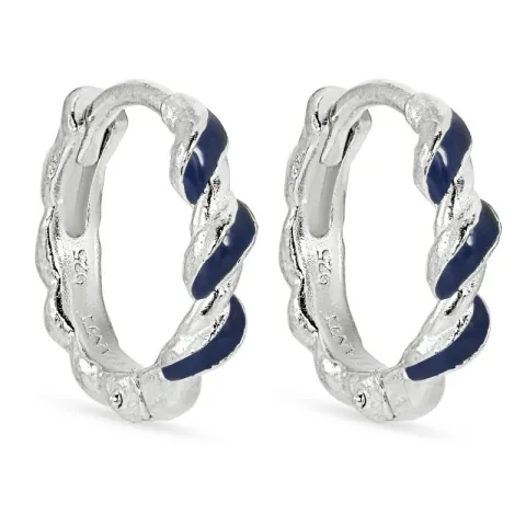 13,5  mm sininen emalji rengas  hopea