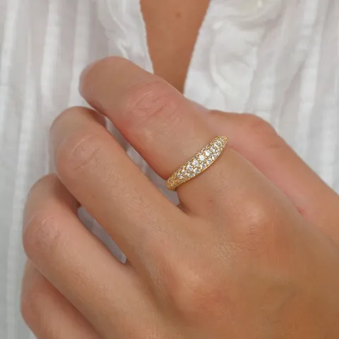 zirkoni sormus kullattu messinki - Eliné