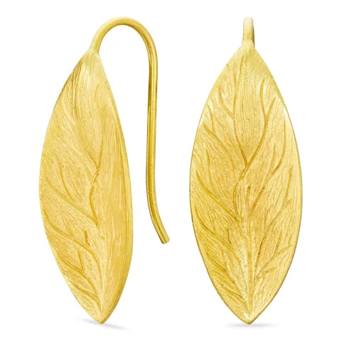 lehti korvarenkaat  kullattu messinki - Eliné