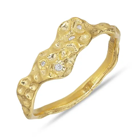 zirkoni sormus kullattu messinki - Eliné