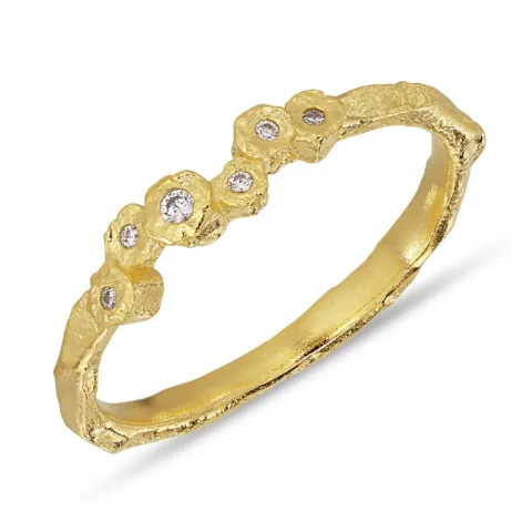 valkoinen zirkoni sormus kullattu messinki - Eliné