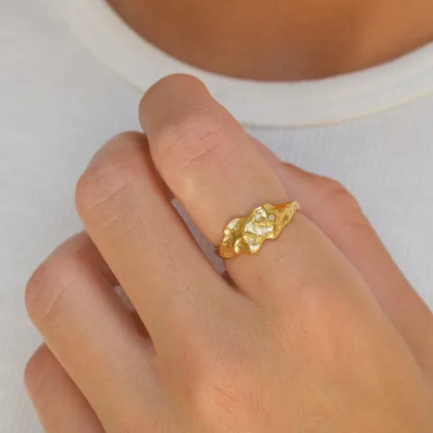 zirkoni sormus kullattu messinki - Eliné