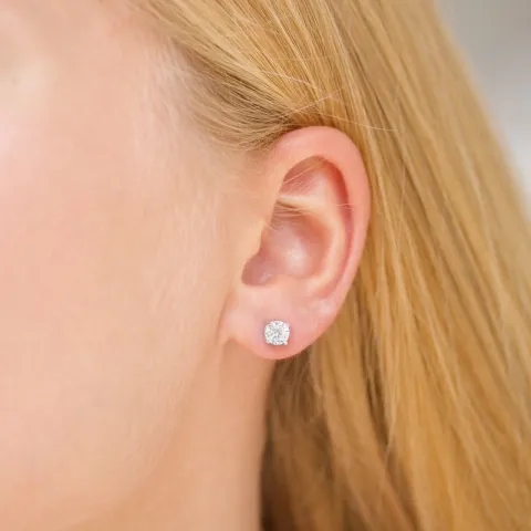 5 mm zirkoni solitaire-nappikorvakorut  hopea