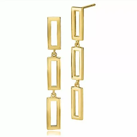 Pitkät izabel camille neliskulmainen korvarenkaat  kullattua hopeaa