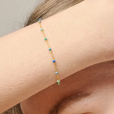 Enamel Lola Atlantic rannekoru  kullattua hopeaa sininen emalji