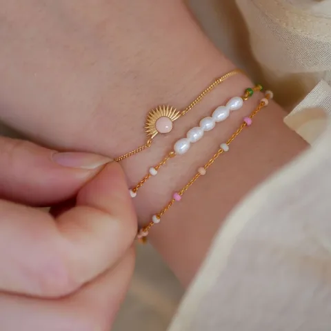Enamel Lola Perla rannekoru kullattua hopeaa vihreä emalji