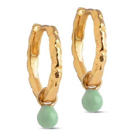 13 mm Enamel Belle vihreä rengas  kullattua hopeaa vihreä emalji