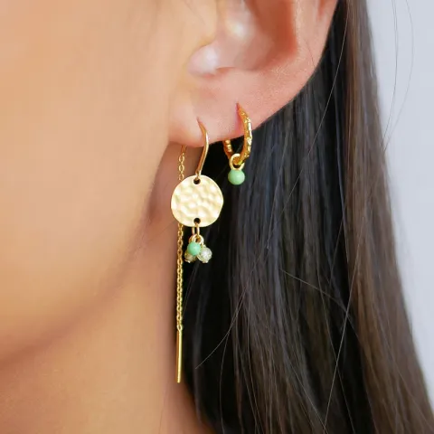 13 mm Enamel Belle vihreä rengas  kullattua hopeaa vihreä emalji