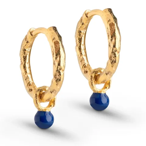 Enamel Belle sininen rengas  kullattua hopeaa sininen emalji