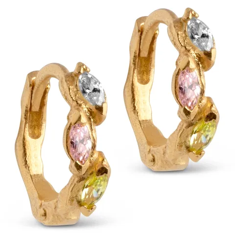 Enamel Laia rengas  kullattua hopeaa monivärinen zirkoni