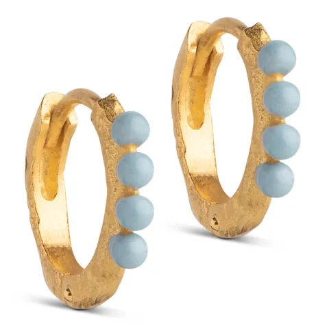 10 mm Enamel Paula rengas  kullattua hopeaa vaaleansininen emalji