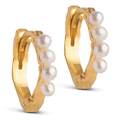 10 mm Enamel Paula Pearl rengas kullattua hopeaa