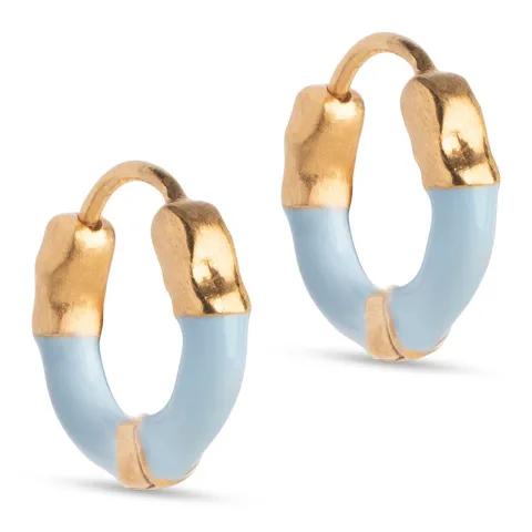 Enamel Lina large rengas  kullattua hopeaa vaaleansininen emalji