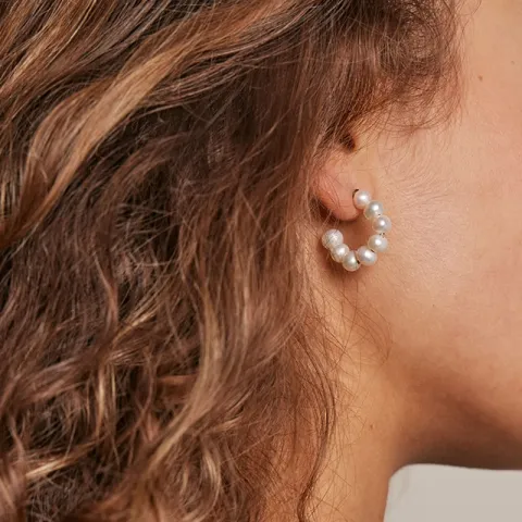 Enamel Pearlie Chunky rengaskorvakorut  kullattua hopeaa