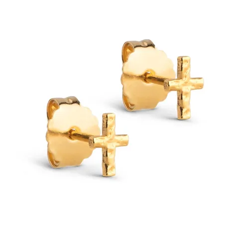 Enamel Protective Cross nappikorvakorut  kullattua hopeaa