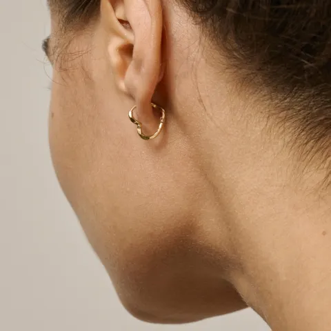 Enamel Organic Heart Small korvarenkaat  kullattua hopeaa