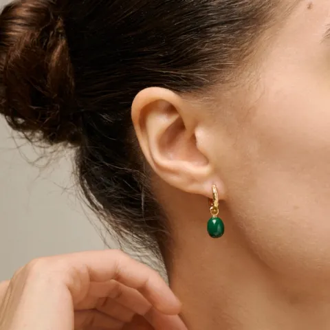 Enamel Significant rengas  kullattua hopeaa vihreä emalji