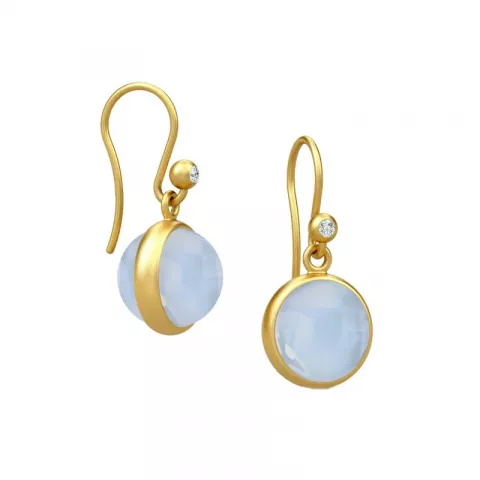 Julie Sandlau pyöreitä korvarenkaat  kullattua hopeaa vaaleansininen kristalli valkoinen zirkoni