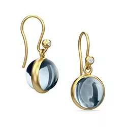 Julie Sandlau PRIME korvarenkaat  hopeaa, jossa 22 karaatin kultaus valkoinen zirkoni sininen kristalli