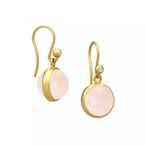 Julie Sandlau vaaleanpunaista korvarenkaat  kullattua hopeaa vaaleanpunainen kristalli valkoinen zirkoni