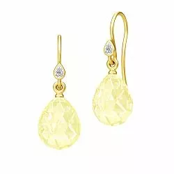 Julie Sandlau keltainen kristalli korvarenkaat  kullattua hopeaa keltaista kristallia valkoista zirkonia