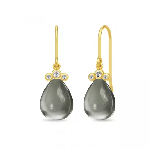 Julie Sandlau kristalli korvarenkaat  kullattua hopeaa harmaa kristalli valkoinen zirkoni