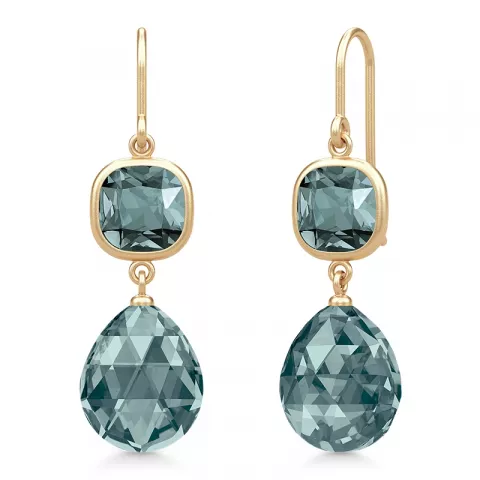 Julie Sandlau sininen kristalli korvarenkaat  kullattua hopeaa