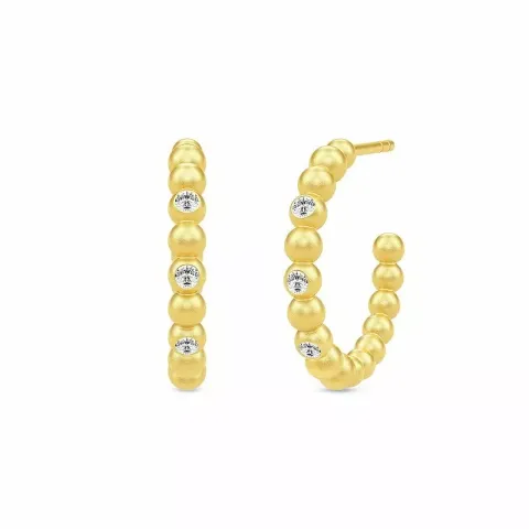 Julie sandlau korvarenkaat  hopeaa, jossa 22 karaatin kultaus valkoista zirkonia