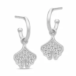 Julie Sandlau Ginkgo lehti zirkoni rengas  kullattua hopeaa valkoinen zirkoni