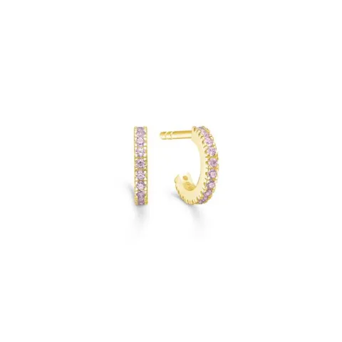 ID Fine IDH009GDPINK Simplicity mini puolikorvarenkaita kullattua hopeaa vaaleanpunainen zirkoni
