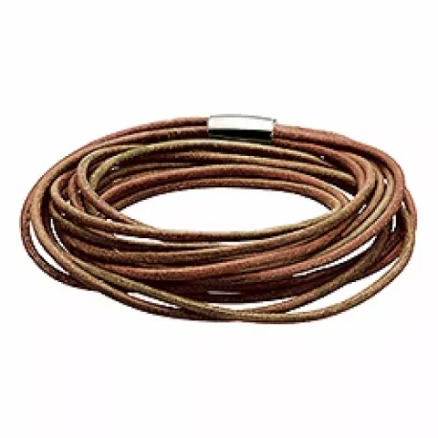 ruskea nahka rannekoru nahasta 18,0 cm x 15,0 mm