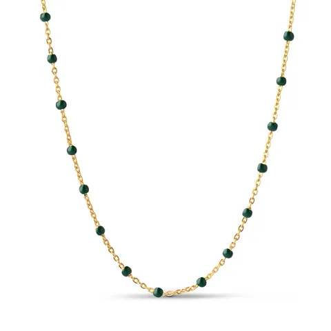 Enamel Lola Petrol Green kaulaketju kullattua hopeaa vihreä emalji