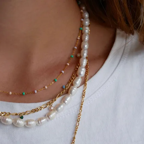 Enamel Lola Wilderness kaulaketju kullattua hopeaa monivärinen emalji