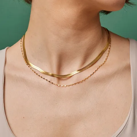 Enamel Ona kaulaketju kullattua hopeaa