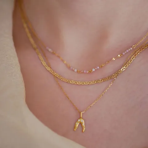 Enamel Claire kaulaketju kullattua hopeaa monivärinen zirkoni