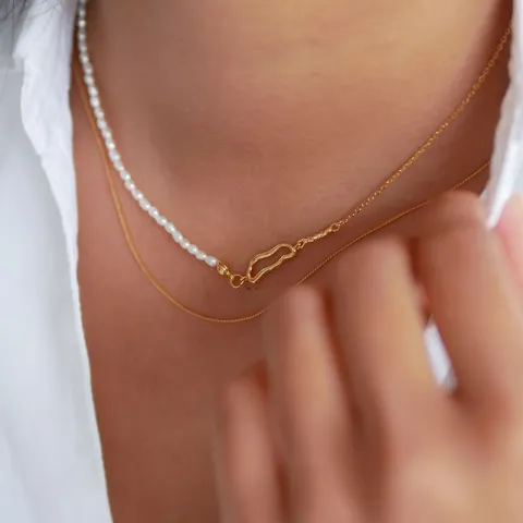 Enamel Juliana kaulaketju kullattua hopeaa valkoinen emalji