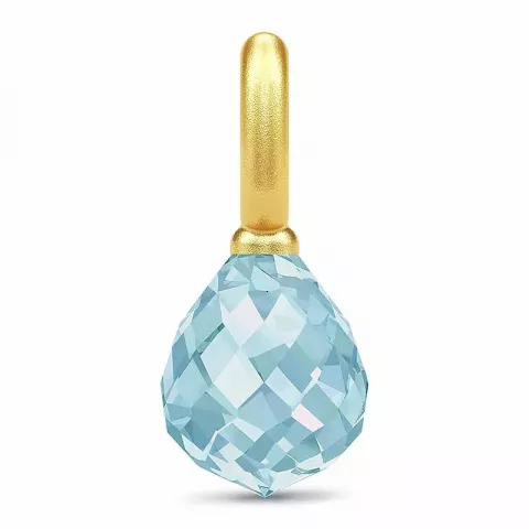 Julie Sandlau pisaranmuotoinen kristalli riipus  kullattua hopeaa sininen kristalli