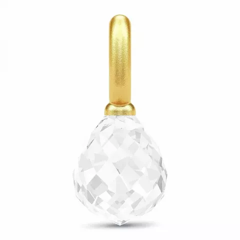 Julie Sandlau pisaranmuotoinen riipus  kullattua hopeaa valkoinen kristalli
