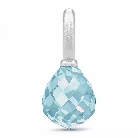 Julie Sandlau pisaranmuotoinen riipus  satiinirodinoitu sterlinghopea sininen kristalli
