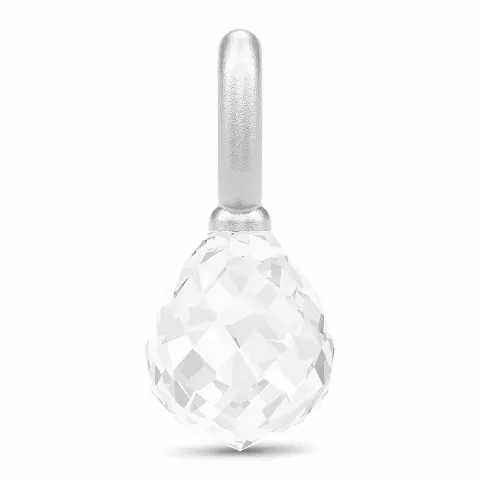 pieni Julie Sandlau pisaranmuotoinen kristalli riipus  satiinirodinoitu sterlinghopea valkoinen kristalli