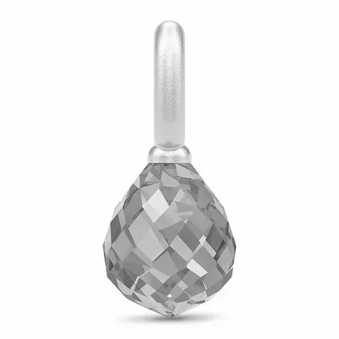 Julie Sandlau pisaranmuotoinen kristalli riipus  satiinirodinoitu sterlinghopea harmaa kristalli