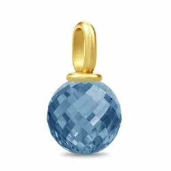 Julie Sandlau pyöreä sininen kristalli riipus  kullattua hopeaa sininen kristalli