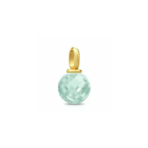 8 mm Julie Sandlau pyöreä kristalli riipus  kullattua hopeaa vaaleanvihreä kristalli