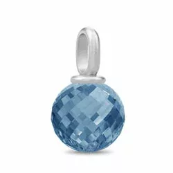 Julie Sandlau sininen riipus  satiinirodinoitu sterlinghopea sininen kristalli