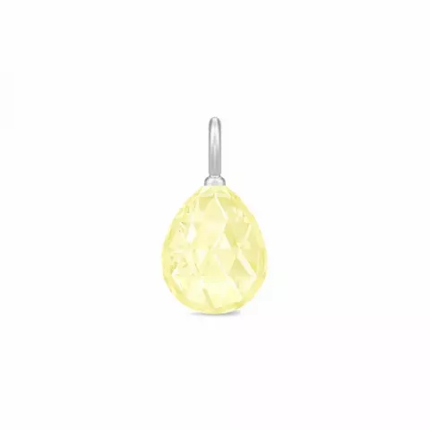 Julie Sandlau pisaranmuotoinen keltainen kristalli riipus  satiinirodinoitu sterlinghopea keltainen kristalli